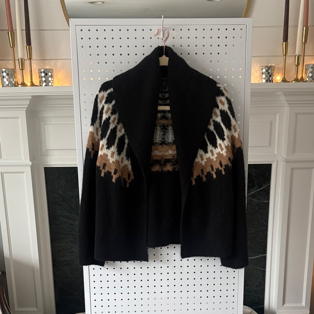 Banana Republic Black and Brown Patterned Cardigan